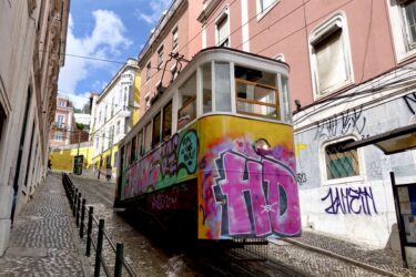 Standseilbahn Gloria – Restauradores in Lissabon