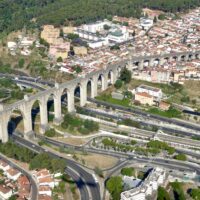 Aquädukt in Lissabon auf der Rückreise fotographiert